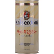 Пиво светлое KAISERDOM Hefe-Weisbier нефильтрованное пастеризованное, 4,7%, ж/б, 1л, Германия, 1 L