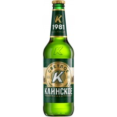 Пиво светлое КЛИНСКОЕ фильтрованное пастеризованное, 4,7%, 0.45л, Россия, 0.45 L