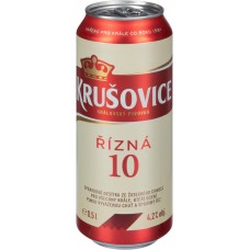Купить Пиво светлое KRUSOVICE Rizna 10 фильтрованное пастеризованное, 4,2%, ж/б, 0.5л, Чехия, 0.5 L в Ленте