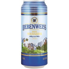 Пиво светлое LIEBENWEISS Hefe-Weissbier пшеничное нефильтрованное пастеризованное неосветленное, 5,1%, ж/б, 0.5л, Германия, 0.5 L
