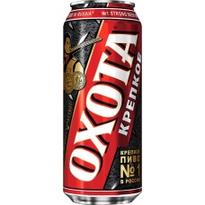 Пиво светлое ОХОТА крепкое, 8,1%, ж/б, 0.45л, Россия, 0.45 L
