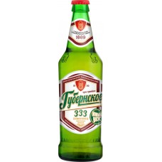 Пиво светлое СПЗ Губернское 333 фильтрованное непастеризованное, 4%, 0.5л, Россия, 0.5 L