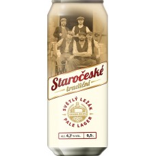 Пиво светлое STAROCESKE TRADICNI фильтр. пастер. алк.4,7% ж/б, Чехия, 0.5 L
