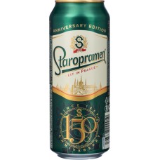 Пиво светлое STAROPRAMEN фильтрованное пастеризованное, 5%, ж/б, 0.5л, Чехия, 0.5 L