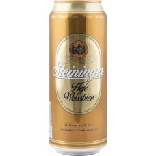 Пиво светлое STEININGER Hefe weizen нефильтрованное осветленное, 5,2%, ж/б, 0.5л, Германия, 0.5 L