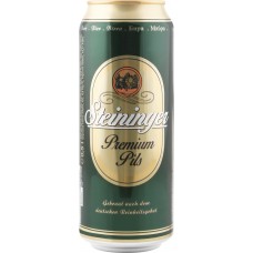 Пиво светлое STEININGER Premium pils фильтрованное пастеризованное, 4,8%, ж/б, 0.5л, Германия, 0.5 L