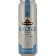 Купить Пиво светлое SVYTURYS Baltas нефильтрованное пастеризованное, 5%, ж/б, 0.568л, Литва, 0.568 L в Ленте
