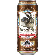 Пиво светлое WOLPERTINGER Naturtrubes hefeweissbier нефильтрованное пастеризованное, 5,4%, ж/б, 0.5л, Германия, 0.5 L