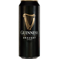 Пиво темное GUINNESS Draught stout фильтрованное пастеризованное с капсулой азотной смеси, 4,2%, ж/б, 0.44л, Ирландия, 0.44 L