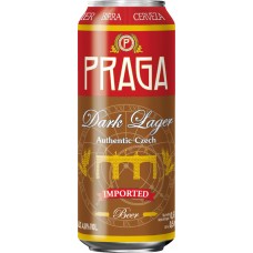 Пиво темное PRAGA Dark Lager фильтрованное пастеризованное, 4,8%, ж/б, 0.5л, Чехия, 0.5 L
