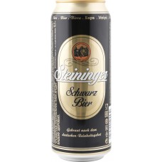 Пиво темное STEININGER Schwarz bier фильтрованное пастеризованное, 4,9%, ж/б, 0.5л, Германия, 0.5 L