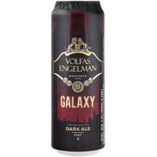 Пиво темное VOLFAS ENGELMAN Galaxy Тамусис Элис фильтрованное, пастеризованное, ж/б, 0.568л, Литва, 0.568 L