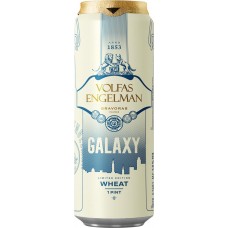Пиво VOLFAS ENGELMAN Galaxy Витбир светлое пшеничное нефильтр. пастер. алк.5% ж/б, Литва, 0.568 L