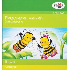 Купить Пластилин ГАММА воск.Пчелка 12цв 280032Н, Россия в Ленте