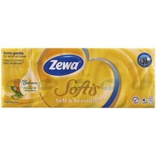 Платочки носовые ZEWA Softis Soft&Sensitive 4-слоя, 10шт, Германия, 10 шт