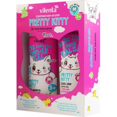 Купить Подарочный набор детский VILENTA Animal Line Pretty Kitty Гель-шампунь + Бальзам для волос, Россия в Ленте