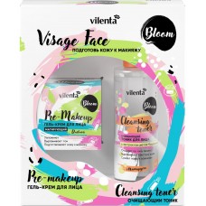 Купить Подарочный набор VILENTA Bloom Visage Face Гель-крем Pre-make up + Тоник, Россия в Ленте