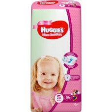 Подгузники детские для девочек HUGGIES Ultra Comfort 5, 12–22кг, 64шт, Россия, 64 шт
