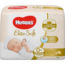 Купить Подгузники детские HUGGIES Elite Soft 0+, до 3,5кг, 25шт, Россия, 25 шт в Ленте