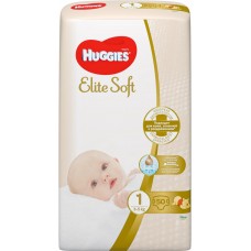 Купить Подгузники детские HUGGIES Elite Soft 1, 3–5кг, 50шт, Россия, 50 шт в Ленте