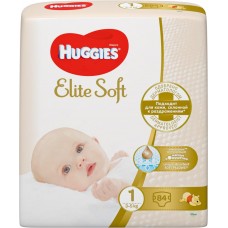 Подгузники детские HUGGIES Elite Soft 1, 3–5кг, 84шт, Россия, 84 шт