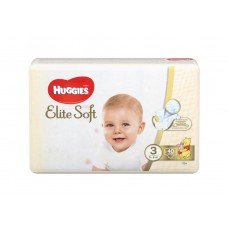 Подгузники детские HUGGIES Elite Soft 3, 5–9кг, 40шт, Россия, 40 шт