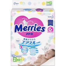 Подгузники детские MERRIES S 4–8кг, 82шт, Япония, 82 шт