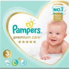 Подгузники детские PAMPERS Premium Care Midi 3, 6–10кг, 114шт, Россия, 114 шт
