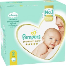 Купить Подгузники детские PAMPERS Premium Care Mini 2, 4–8кг, 102шт, Россия, 102 шт в Ленте