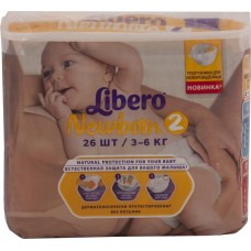 Купить Подгузники LIBERO Newborn 2 3-6 кг, Польша, 26 шт в Ленте