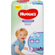 Купить Подгузники-трусики детские для мальчиков HUGGIES 5, 12–17кг, 48шт, Россия, 48 шт в Ленте