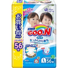 Купить Подгузники-трусики детские GOO.N L 9–14кг, 56шт, Япония, 56 шт в Ленте