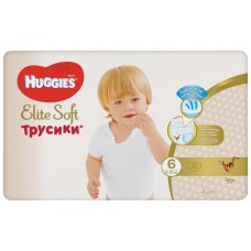 Купить Подгузники-трусики детские HUGGIES Elite Soft 6, 16–22кг, 32шт, Россия, 32 шт в Ленте