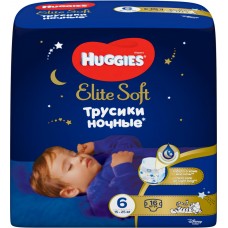 Подгузники-трусики детские HUGGIES Elite Soft 6 ночные 15–25кг, 16шт, Россия, 16 шт