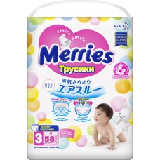 Подгузники-трусики детские MERRIES М 6–11кг, 58шт, Япония, 58 шт