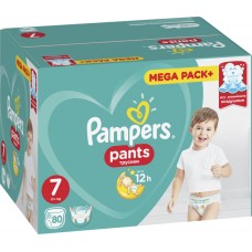 Купить Подгузники-трусики детские PAMPERS Pants 7, 17кг+, 80шт, Польша, 80 шт в Ленте