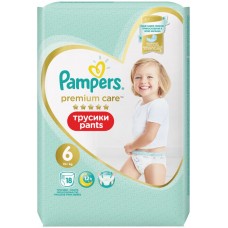 Подгузники-трусики детские PAMPERS Premium Care Pants Extra Large 6, 15+ кг, 18шт, Польша, 18 шт