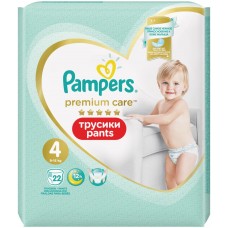 Купить Подгузники-трусики детские PAMPERS Premium Care Pants Maxi 4, 9–15кг, 22шт, Россия в Ленте