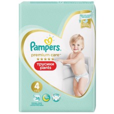 Подгузники-трусики детские PAMPERS Premium Care Pants Maxi 4, 9–15кг, 38шт, Польша, 38 шт