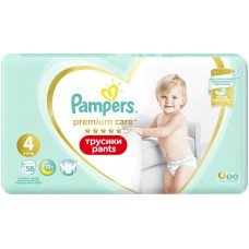 Подгузники-трусики детские PAMPERS Premium Care Pants Maxi 4, 9–15кг, 58шт, Россия, 58 шт