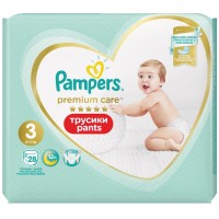 Подгузники-трусики детские PAMPERS Premium Care Pants Midi 3, 6–11кг, 28шт, Польша