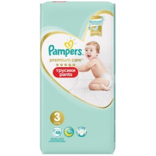 Купить Подгузники-трусики детские PAMPERS Premium Care Pants Midi 3, 6–11кг, 48шт, Польша, 48 шт в Ленте