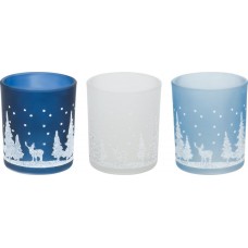 Подсвечник для чайной свечи DECORIS Морозный лес 8,3см, стекло Арт. 9646544, Китай