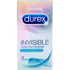Презервативы DUREX Invisible, 12шт, Китай
