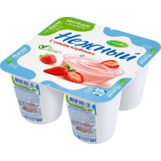 Купить Продукт йогуртный CAMPINA Нежный с соком клубники 1,2%, без змж, 4x100г, Россия, 100 г в Ленте