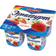 Купить Продукт йогуртный EHRMANN Эрмигурт с клубникой 3,2%, без змж, 100г, Россия, 100 г в Ленте