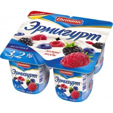 Продукт йогуртный EHRMANN Эрмигурт с лесными ягодами 3,2%, без змж, 100г, Россия, 100 г