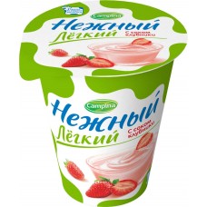 Продукт йогуртный пастеризованный НЕЖНЫЙ Легкий с соком клубники 0,1%, без змж, 320г, Россия, 320 г