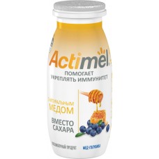 Купить Продукт кисломолочный ACTIMEL Мед, голубика обогащенный пробиотиками 2,2%, без змж, 95г, Россия, 95 г в Ленте