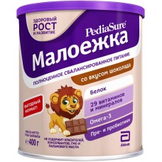 Продукт пищевой для диетического лечебного питания детей PEDIASURE Малоежка со вкусом шоколада, с 1 года, 400г, Нидерланды, 400 г